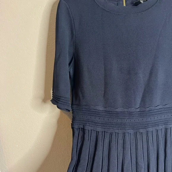 Ted Baker Dorlean Scallop Trim Skater Dress Navy - Picture 6 of 9